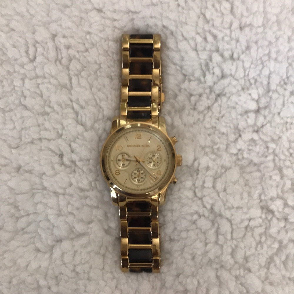 Michael Kors Gold & Tortoise Watch